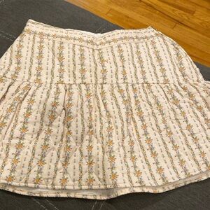 LoveShackFancy Floral Cream Skirt